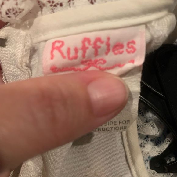 Vintage White Lace Ruffle Dress size 10 - Picture 11 of 11